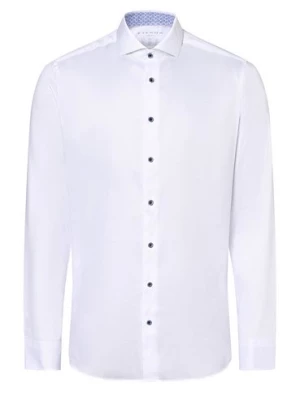 Eterna Slim Fit Koszula męska łatwa w prasowaniu Mężczyźni Slim Fit Sztuczne włókno biały wypukły wzór tkaniny,