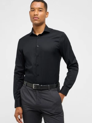 Eterna Slim Fit Koszula męska - non-iron Mężczyźni Slim Fit Bawełna czarny jednolity,