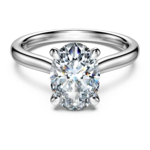 Eternity solitaire ring, Lab-grown diamonds 2 ct tw, Oval shape, 14K white gold Swarovski