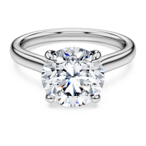 Eternity solitaire ring, Lab-grown diamonds 3 ct tw, Round shape, 14K white gold Swarovski
