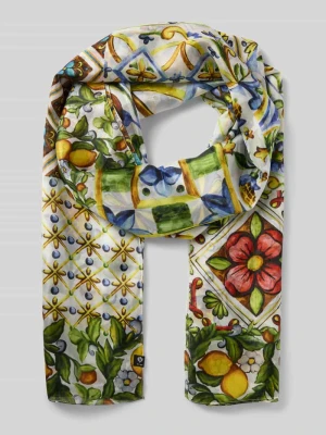 Etola z czystego jedwabiu z kwiatowym nadrukiem na całej powierzchni Fraas