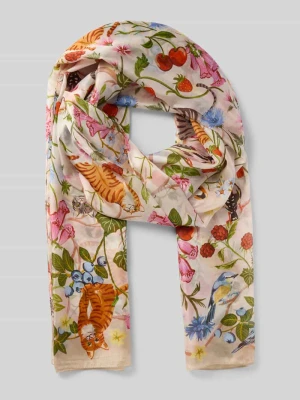 Etola z czystego jedwabiu z kwiatowym nadrukiem na całej powierzchni Fraas