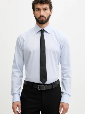 Eton koszula bawełniana męska kolor niebieski slim z kołnierzykiem klasycznym 100001767