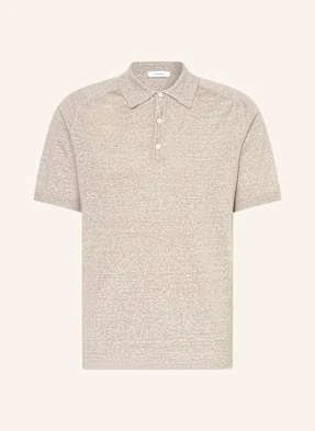 Eton Koszulka Polo Z Dzianiny Z Lnem beige