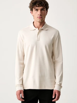 Eton longsleeve męski bawełniany beżowy