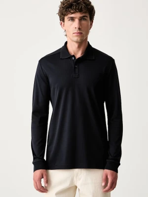 Eton longsleeve męski bawełniany granatowy