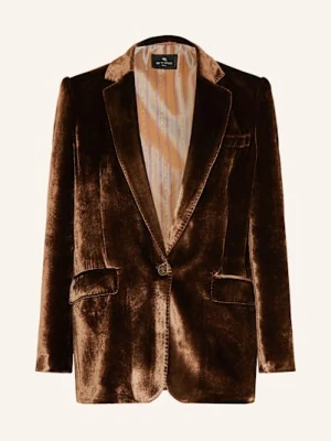 Etro Blezer Z Aksamitu braun