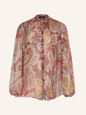 Etro Bluzka Jedwabna Z Plisami rot