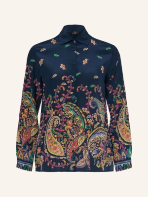 Etro Bluzka Koszulowa Z Jedwabiu blau