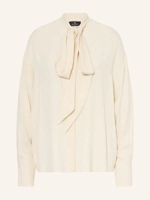 Etro Bluzka Z Kokardą Z Jedwabiu beige