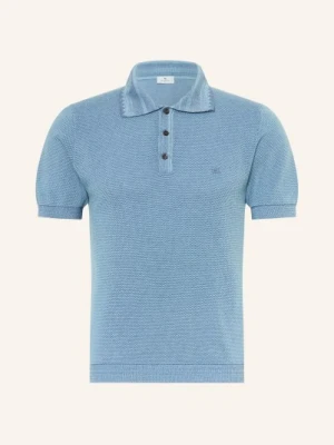 Etro Dzianinowa Koszulka Polo blau
