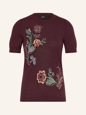 Etro Dzianinowa Koszulka Z Błyszczącą Przędzą rot