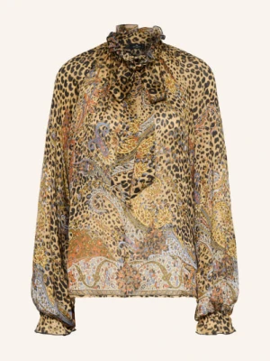 Etro Jedwabna Bluzka Z Odpinanym Kołnierzykiem braun