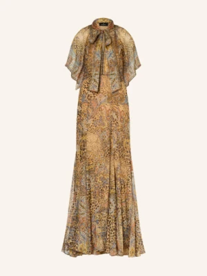 Etro Jedwabna Sukienka Z Kokardą braun