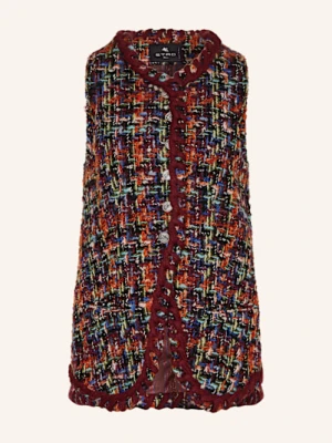 Etro Kamizelka Z Tweedu Z Błyszczącą Przędzą rot