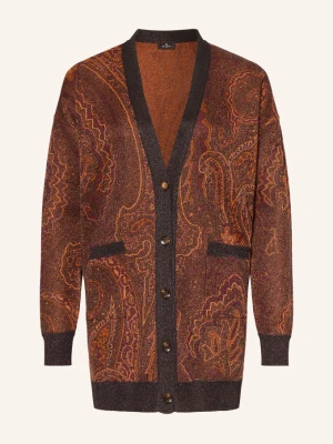 Etro Kardigan Z Błyszczącą Przędzą rot