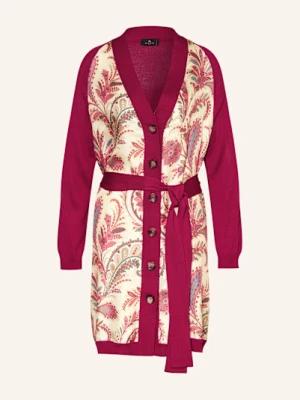 Etro Kardigan Z Mieszanki Materiałów Z Dodatkiem Jedwabiu rot