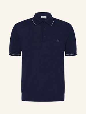 Etro Koszulka Polo Z Dzianiny Regular Fit blau