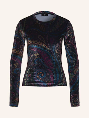 Etro Koszulka Z Długim Rękawem Z Aksamitu blau