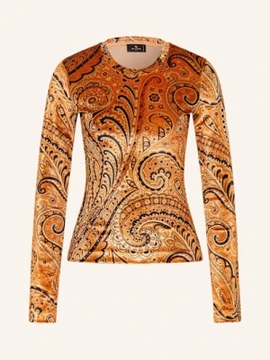 Etro Koszulka Z Długim Rękawem Z Aksamitu orange