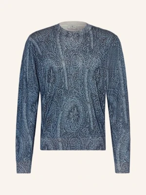 Etro Koszulka Z Długim Rękawem Z Dodatkiem Jedwabiu I Kaszmiru blau