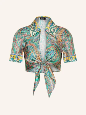 Etro Krótka Bluzka Z Jedwabiu blau