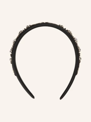 Etro Opaska Z Satyny Z Kamieniami Ozdobnymi schwarz