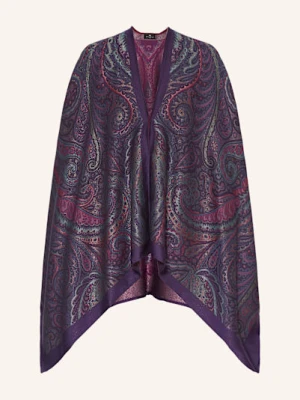 Etro Peleryna Z Żakardu Z Błyszczącą Przędzą lila