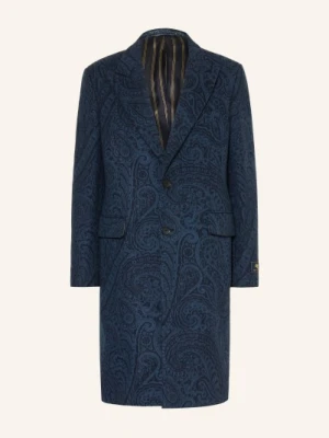 Etro Płaszcz Wełniany blau