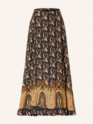Etro Spódnica Z Jedwabiu Z Falbankami schwarz