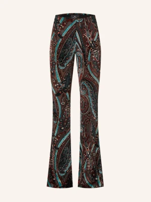 Etro Spodnie Bootcut Z Rozszerzanymi Nogawkami Z Aksamitu rot