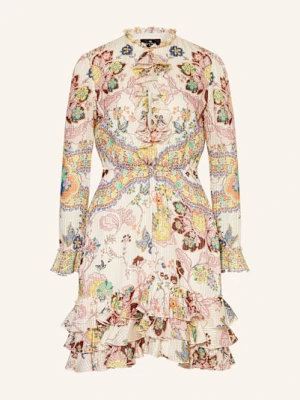 Etro Sukienka Z Jedwabiu Z Falbankami weiss