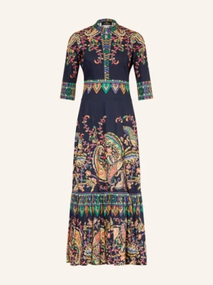 Etro Sukienka Z Rękawami 3/4 I Falbanami blau