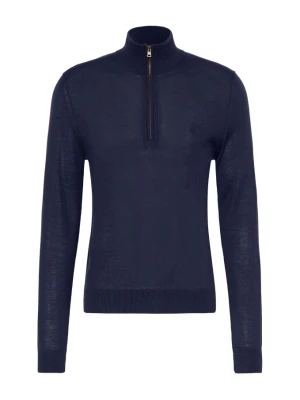 Etro Sweter Typu Troyer blau GRANATOWY