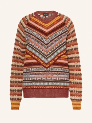 Etro Sweter Z Błyszczącą Przędzą rot