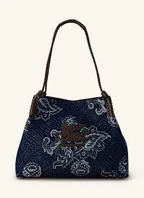 Etro Torba Shopper Z Saszetką blau