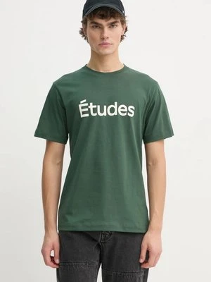 Études Studio t-shirt bawełniany męski kolor zielony z nadrukiem H24MMTSH103