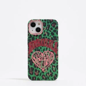 Etui iPhone 14 panterka zielone serce BIMBA Y LOLA