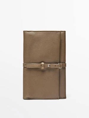 Etui Na Biżuterię Ze Skóry Nappa - Szarobrązowy - Massimo Dutti - Female