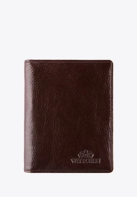 Etui na dokumenty skórzane pionowe brązowe Wittchen