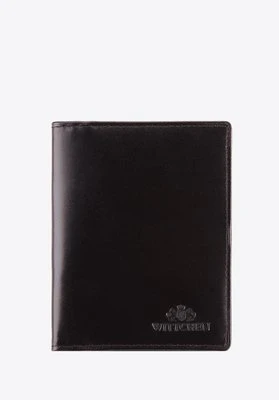 Etui na dokumenty skórzane pionowe czarne Wittchen