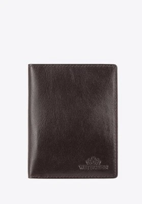Etui na dokumenty skórzane proste brązowe Wittchen