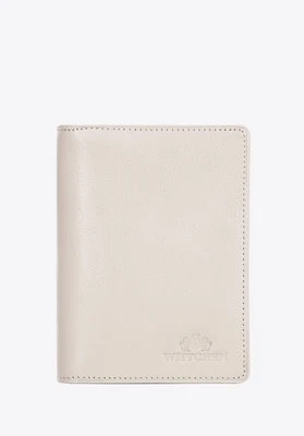 Etui na dokumenty skórzane z kieszenią beżowe Wittchen
