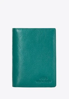 Etui na dokumenty skórzane z kieszenią zielone Wittchen