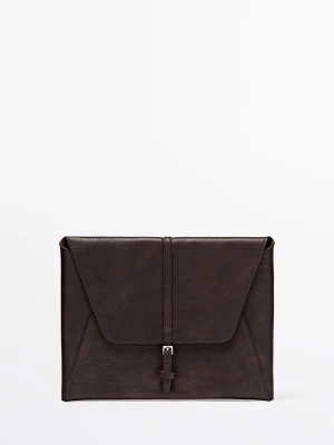 Etui Na Ipada Ze Skóry Nappa - Brązowy - - Massimo Dutti - Kobieta