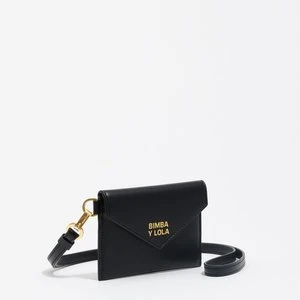 Etui na karty klapka skóra czarne BIMBA Y LOLA