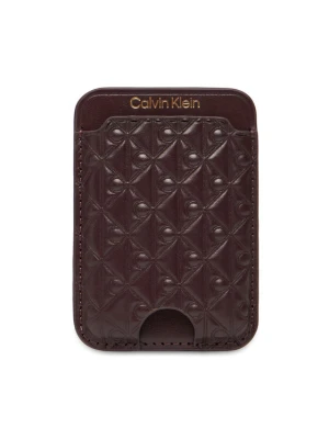 Etui na karty kredytowe Calvin Klein Aop Leather Magnetic Card Case LV04F1100G Bordowy