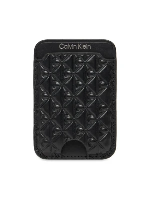Etui na karty kredytowe Calvin Klein Aop Leather Magnetic Card Case LV04F1100G Czarny