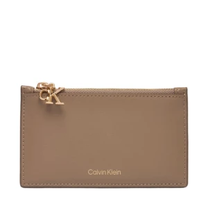 Etui na karty kredytowe Calvin Klein Ck Zip Cardcase 6Cc LV04F1076G Beżowy