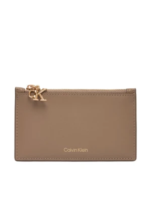 Etui na karty kredytowe Calvin Klein Ck Zip Cardcase 6Cc LV04F1076G Beżowy